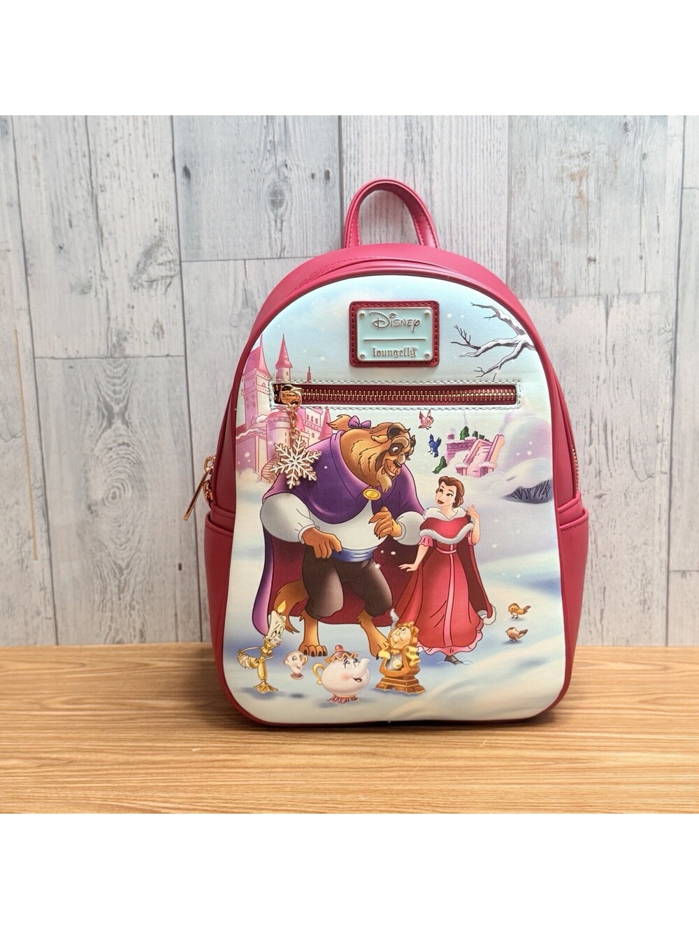Loungefly Disney Beauty and the Beast Belle Winter Wear Storybook Mini Backpack